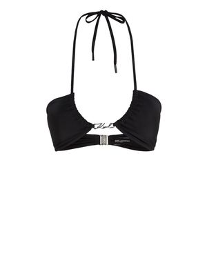 Karl Lagerfeld Karl DNA Glam halterneck bikini top - Black