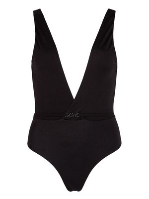 Karl Lagerfeld Karl DNA V-neck swimsuit - Black