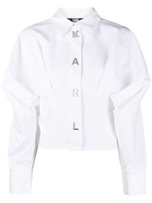 Karl Lagerfeld Karl lettering organic-cotton shirt - White