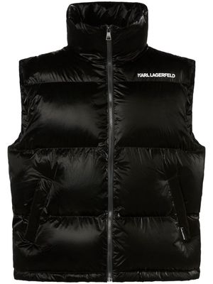 Karl Lagerfeld Karl logo recycled nylon quilted vest - Black
