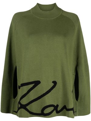 Karl Lagerfeld Karl Signature fine-knit cape - Green