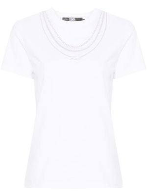 Karl Lagerfeld Karl Signature Necklace T-shirt - White