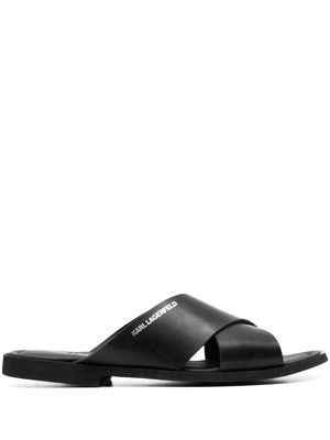 Karl Lagerfeld Kastor cross-strap sandals - Black