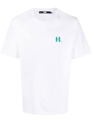 Karl Lagerfeld Ki-embroidered T-shirt - White