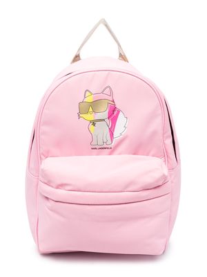 Karl Lagerfeld Kids Choupette logo-print backpack - Pink