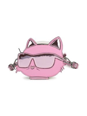 Karl Lagerfeld Kids Choupette metallic shoulder bag - Pink