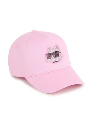 Karl Lagerfeld Kids Choupette rhinestone-embellished cap - Pink