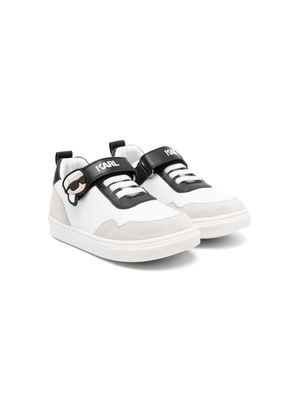 Karl Lagerfeld Kids colour-block leather sneakers - White