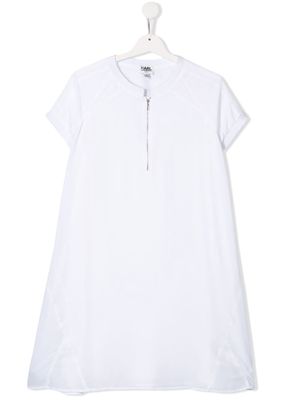 Karl Lagerfeld Kids colour bock short sleeve dress - White