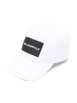 Karl Lagerfeld Kids cotton logo patch cap - White