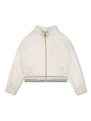 Karl Lagerfeld Kids crystal-embellished zip-up bomber jacket - Neutrals