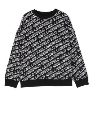 Karl Lagerfeld Kids Diagonal logo-print sweatshirt - Black