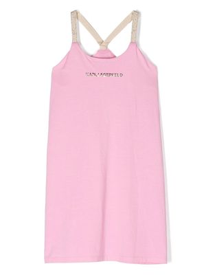 Karl Lagerfeld Kids foil logo-print jersey dress - Pink