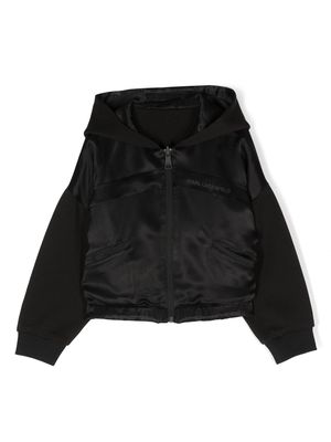 Karl Lagerfeld Kids Forever Karl-print hooded jacket - Black