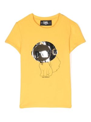 Karl Lagerfeld Kids graphic-print short-sleeved T-shirt - Yellow