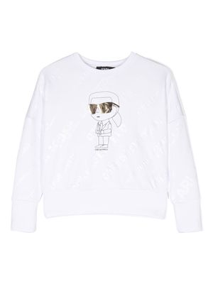 Karl Lagerfeld Kids Ikonik Karl logo-print sweatshirt - White