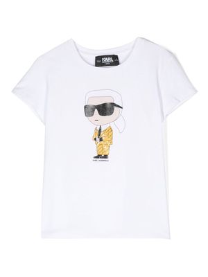 Karl Lagerfeld Kids Ikonik Karl logo-print T-shirt - White