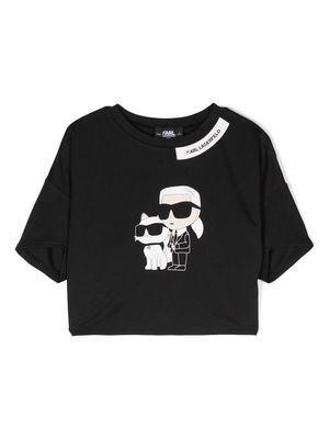 Karl Lagerfeld Kids Ikonik Karl-print short-sleeved T-shirt - Black