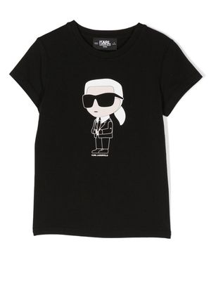 Karl Lagerfeld Kids Ikonik Karl round neck T-shirt - Black