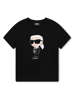 Karl Lagerfeld Kids Ikonik organic cotton T-shirt - Black