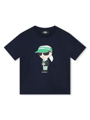 Karl Lagerfeld Kids Ikonik organic cotton T-shirt - Blue