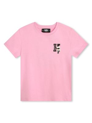 Karl Lagerfeld Kids Ikonik organic cotton T-shirt - Pink
