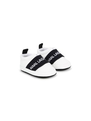 Karl Lagerfeld Kids intarsia-knit logo slippers - White