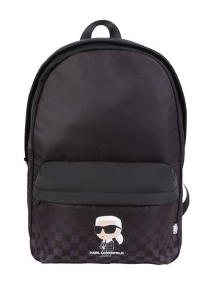 Karl Lagerfeld Kids K-Ikonik checkered twill backpack - Black