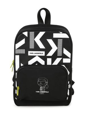 Karl Lagerfeld Kids K/Ikonik logo-print backpack - Black