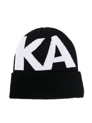 Karl Lagerfeld Kids KA logo-print beanie hat - Black