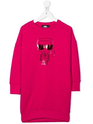 Karl Lagerfeld Kids Karl-motif sweatshirt dress - Pink