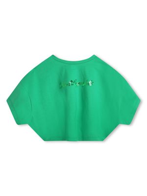 Karl Lagerfeld Kids Karl Signature cropped T-shirt - Green