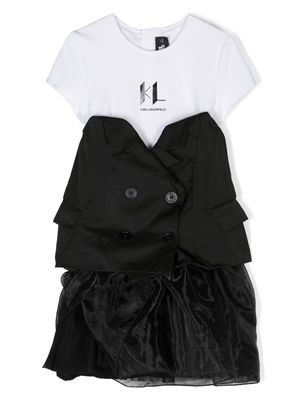 Karl Lagerfeld Kids layered corset-style dress - Black