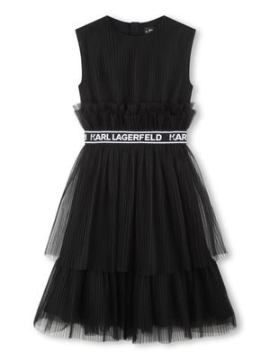 Karl Lagerfeld Kids layered-tulle A-line dress - Black