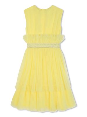 Karl Lagerfeld Kids layered-tulle A-line dress - Yellow