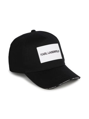 Karl Lagerfeld Kids logo-appliqué cotton baseball cap - Black