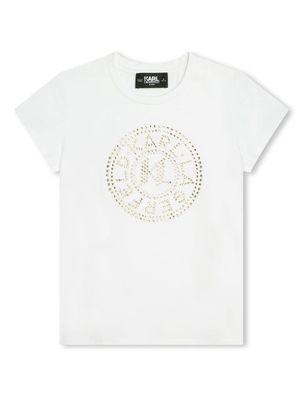 Karl Lagerfeld Kids logo-embellished jersey T-shirt - White