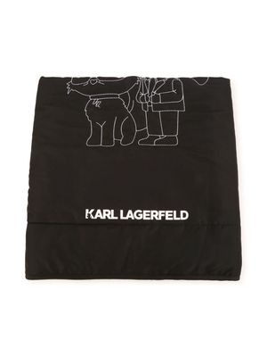 Karl Lagerfeld Kids logo-embroidered padded blanket - Black