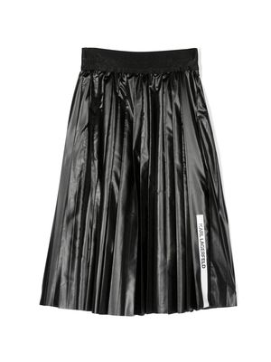 Karl Lagerfeld Kids logo-panel pleated midi skirt - Black