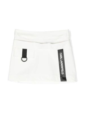 Karl Lagerfeld Kids logo-panel skirt - White