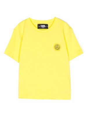 Karl Lagerfeld Kids logo-patch cotton T-shirt - Yellow
