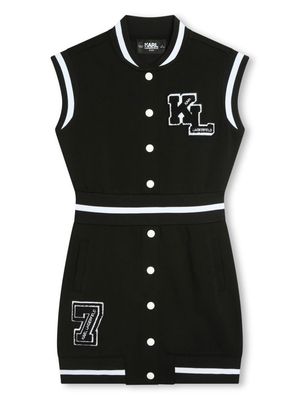 Karl Lagerfeld Kids logo-patch sleeveless minidress - Black