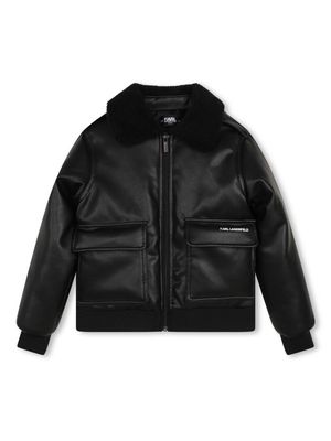 Karl Lagerfeld Kids logo-print bomber jacket - Black