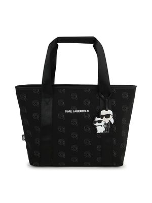Karl Lagerfeld Kids logo-print canvas tote bag - Black