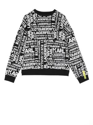 Karl Lagerfeld Kids logo-print crewneck sweatshirt - Black