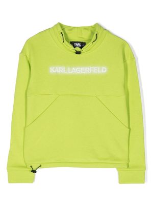 Karl Lagerfeld Kids logo-print drawstring sweatshirt - Green