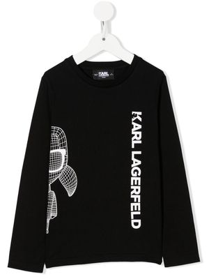 Karl Lagerfeld Kids logo-print long-sleeve T-shirt - Black