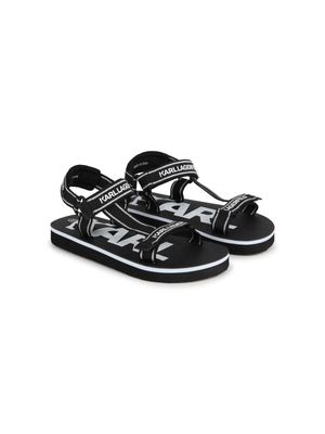 Karl Lagerfeld Kids logo-print open-toe sandals - Black