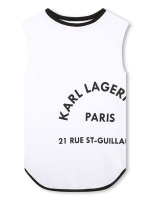 Karl Lagerfeld Kids logo-print organic-cotton dress - White