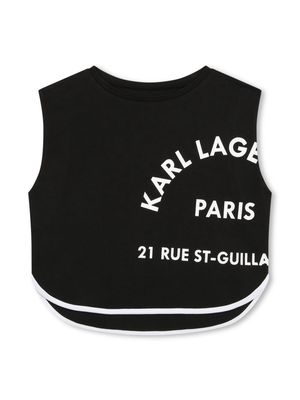 Karl Lagerfeld Kids logo-print organic-cotton top - Black